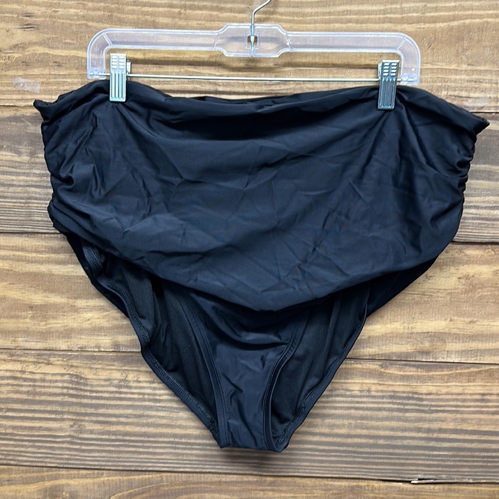 Women's High-Waisted Shirred Swimsuit Bottom